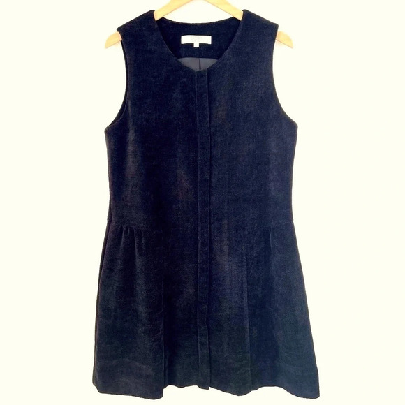 Crosby by Mollie Burch Black Textured Knit Zip Up Jumper Dress Size Medium - Picture 1 of 9